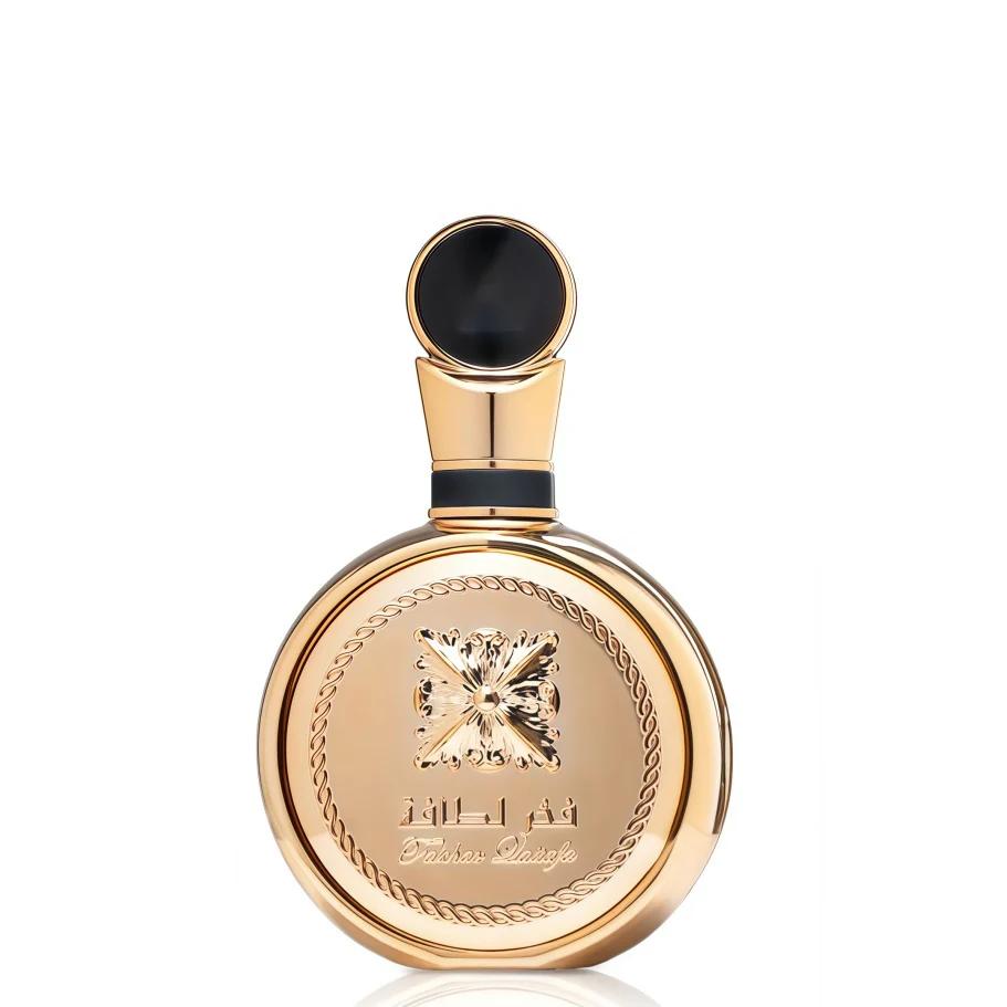 Perfume Unissexo de Luxo 100ml, Fragrância Amadeirada Floral, Frasco Dourado Elegante, Longa Duração Perfume Árabe Premium, Nota