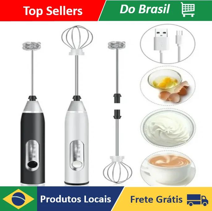 Mixer Recarregavel 2 em 1 Eletrico Misturador Batedor Ovo Leite Cafe