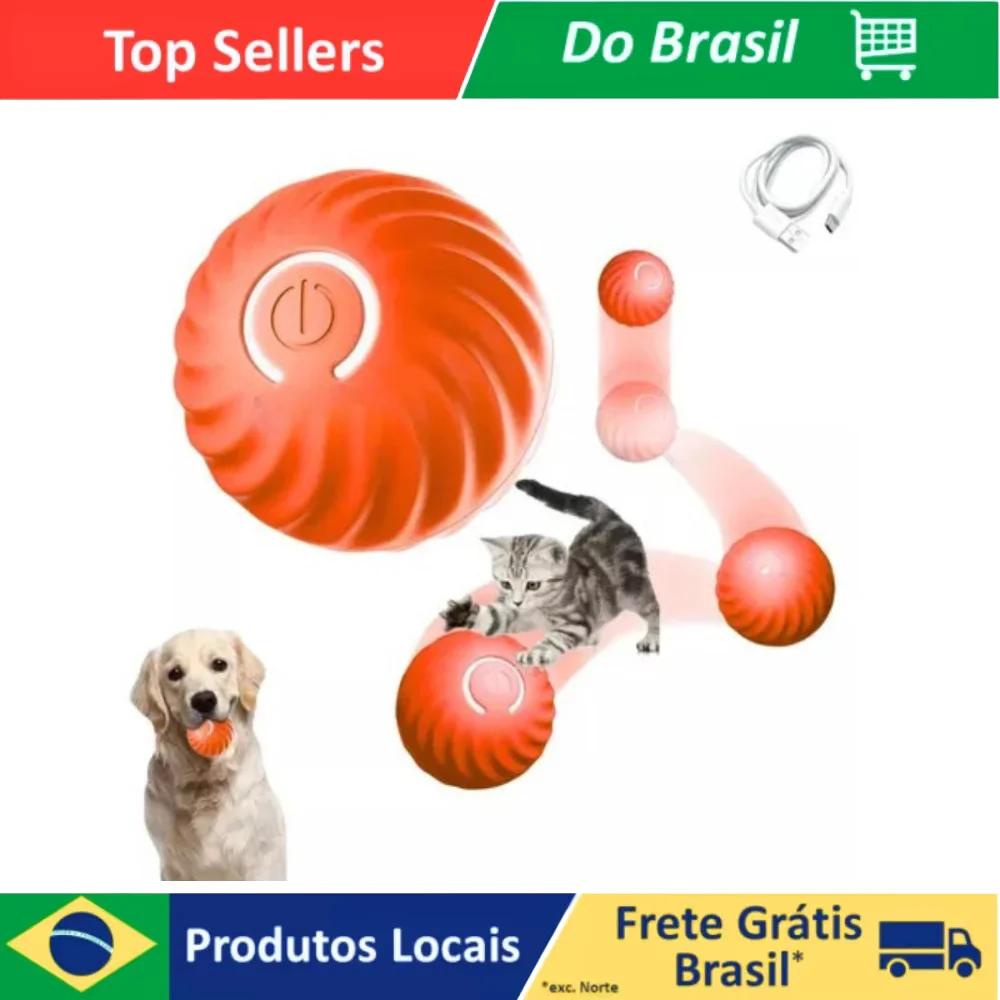 Bola Interativa Pets Brinquedo Automático com Rotação e Recarga USB