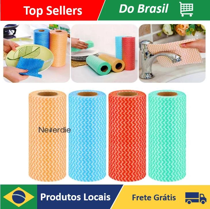 Pano Multiuso para cozinha Rolo com 50 Panos Antibactérianos - Neverdie Store