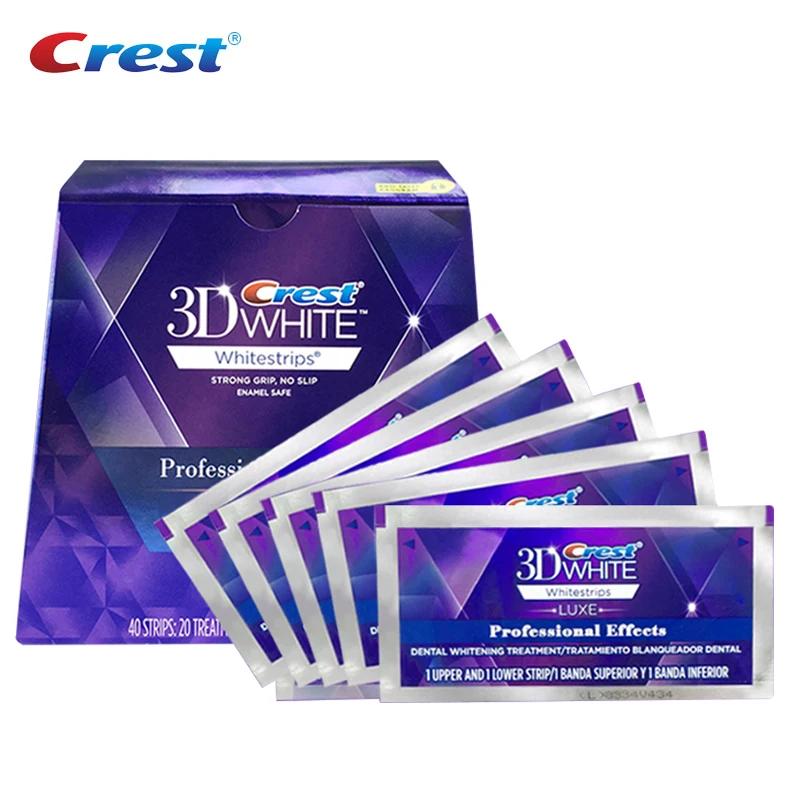 Genuíno crista 3d branco tiras efeitos profissionais whitestrips dental dente-mancha tártaro remoção branco dentes branqueamento tiras