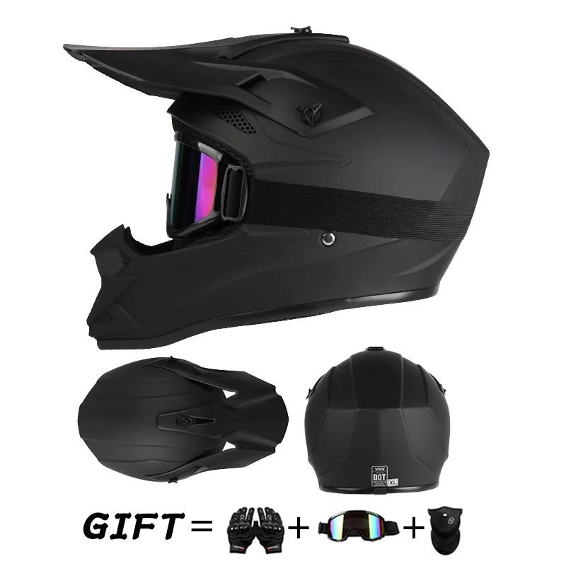 Capacete de motocicleta off road rally downhill capacete completo com óculos adequados para todas as estações para homens, mulheres e crianças