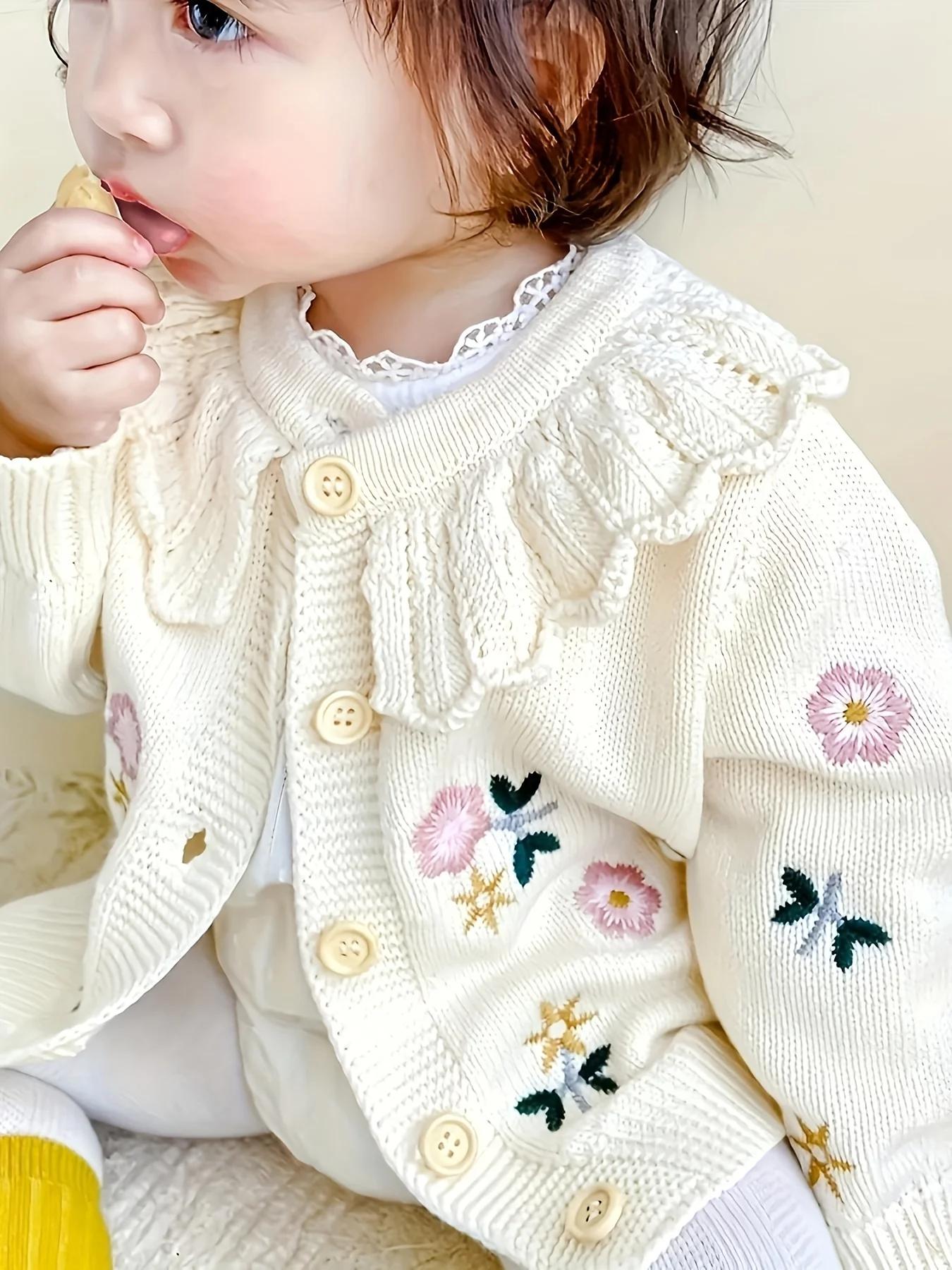 Outono e inverno bebê malha cardigan bebê menina topos criança inverno estilo bebê camisola quente