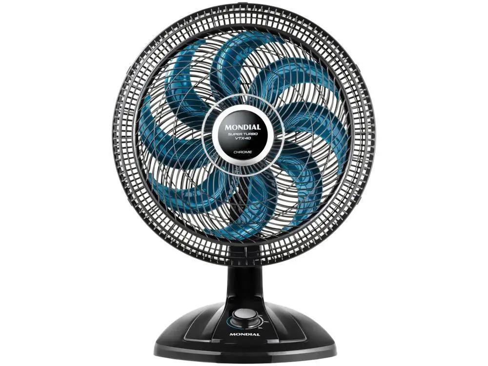 Ventilador de Mesa Mondial Super Turbo VTX-40 Chrome 40cm 8 Pás 3 Velocidades - 110V
