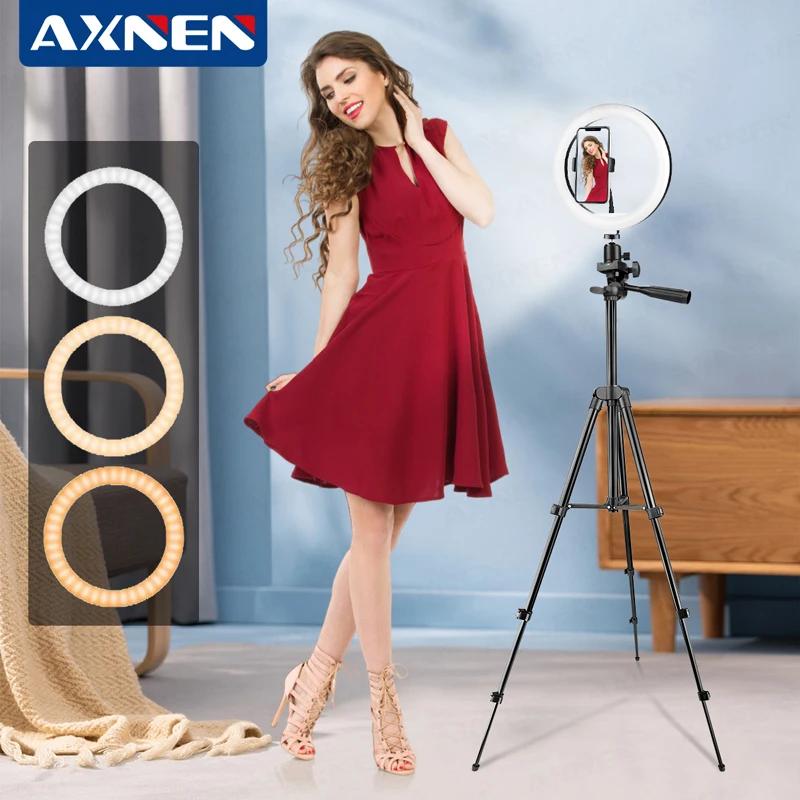 Anel de luz para selfie, 10 polegadas, 26cm, fotografia, iluminação de preenchimento, lâmpada de anel led com tripé para gravação de vídeo, transmissão ao vivo
