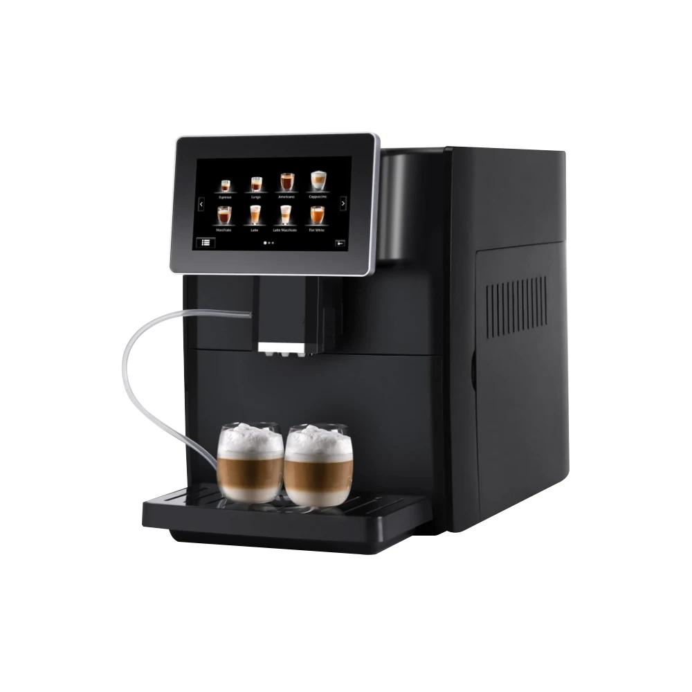 Máquina de café expresso automática colorida Mcilpoog CM1001-7" com batedor de leite, 11 sabores para casa e escritório