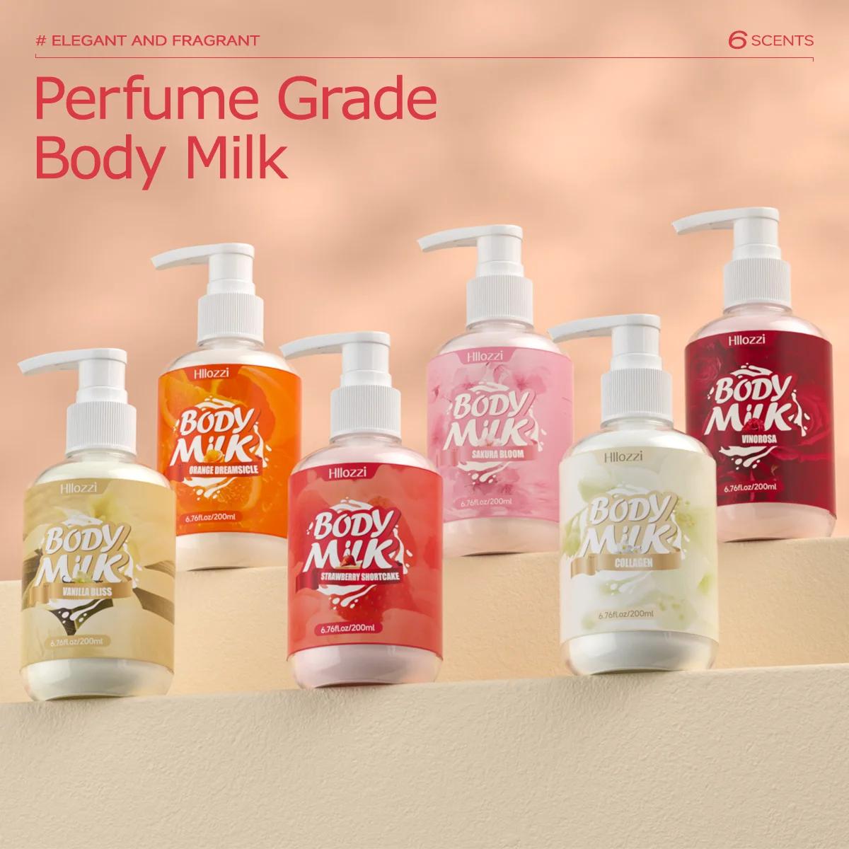 Loção Corporal Cake de Morango, Baunilha, Sakura, Rosa, VC Citrus, Colágeno, Hidratante e Hidratante Cuidados com a Pele, 200ML