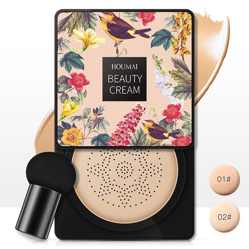 Hidratante Fundação Corretivo, Almofada de Ar, CC Cream, Cogumelo Cabeça Esponja, Cobertura Total, Controle de Óleo, Ilumine o Tom, Puff, 1 Pc, 2Pcs