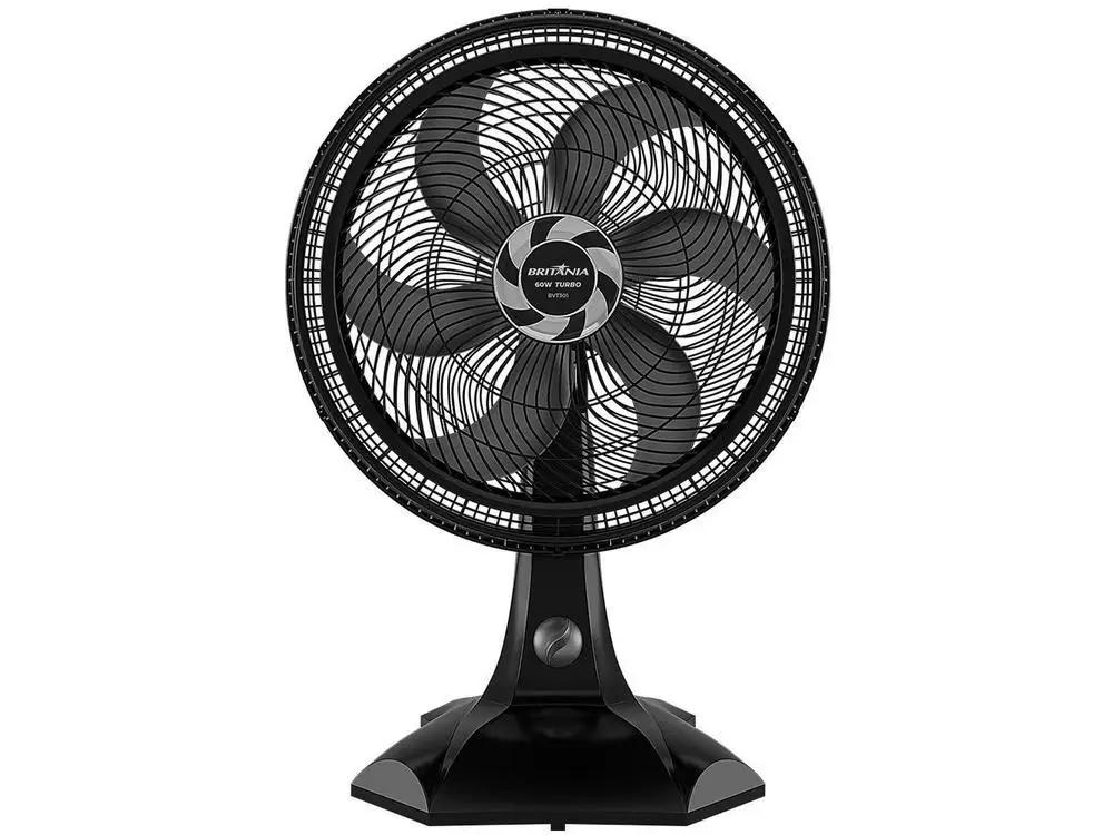 Ventilador de Mesa Britânia BVT301 30cm 6 Pás 3 Velocidades Preto