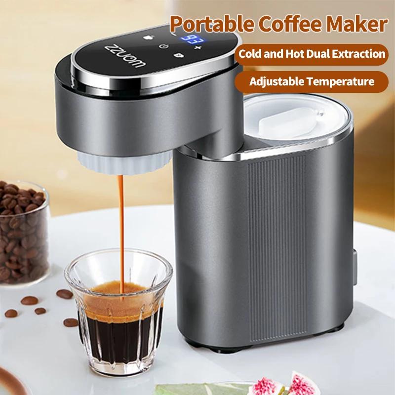 Máquina de café italiana portátil 110V/220V - Máquina de café expresso de dupla extração fria e quente - Mini máquina de café compacta para viagem