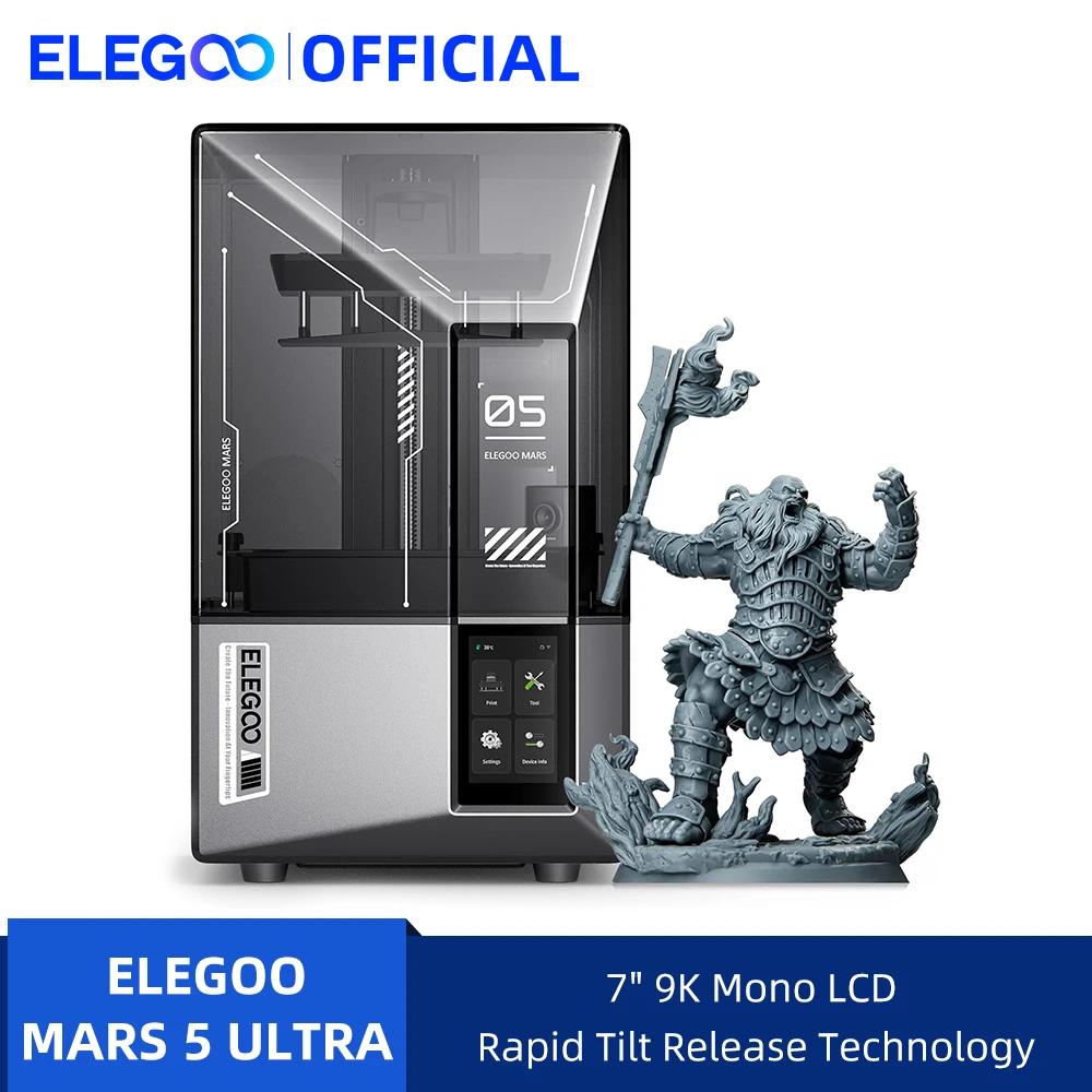 ELEGOO MARS 5 Impressora 3D de resina ULTRA 9K MSLA com nivelamento automático e câmera inteligente AI, tamanho de impressão de alta velocidade 153,36 × 77,76 × 165 mm