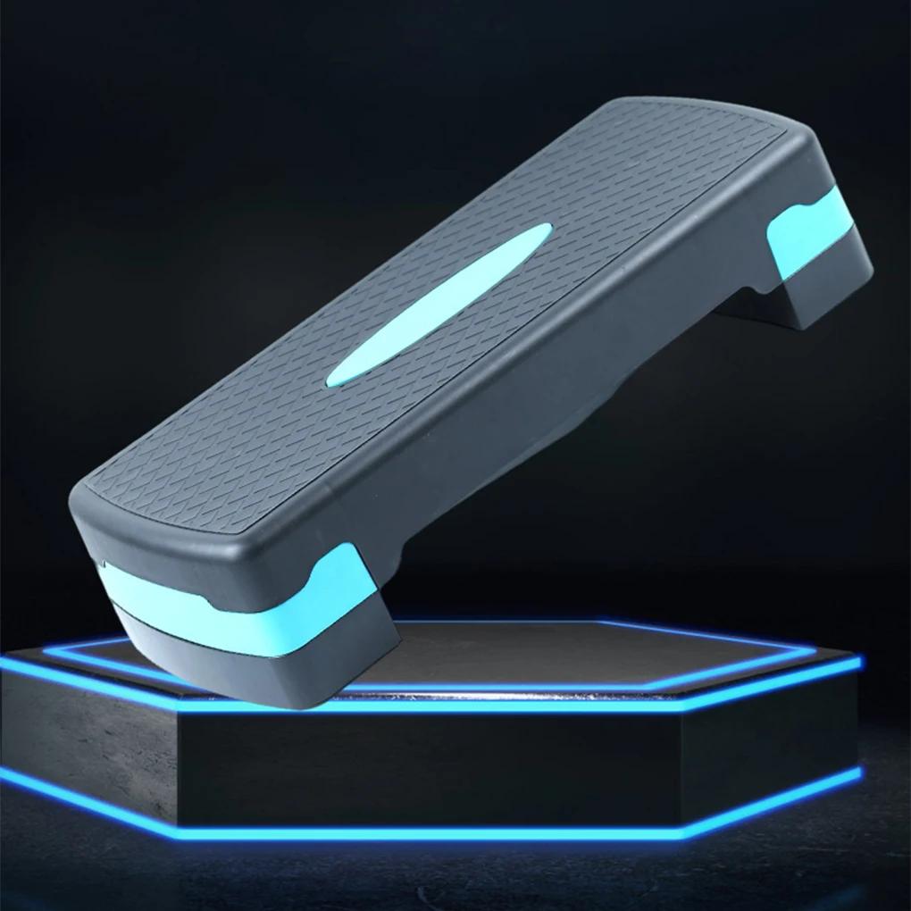 Stepper com antiderrapante para exercícios, exercícios seguros e estáveis em casa, altura ajustável, altura e altura, preto e azul