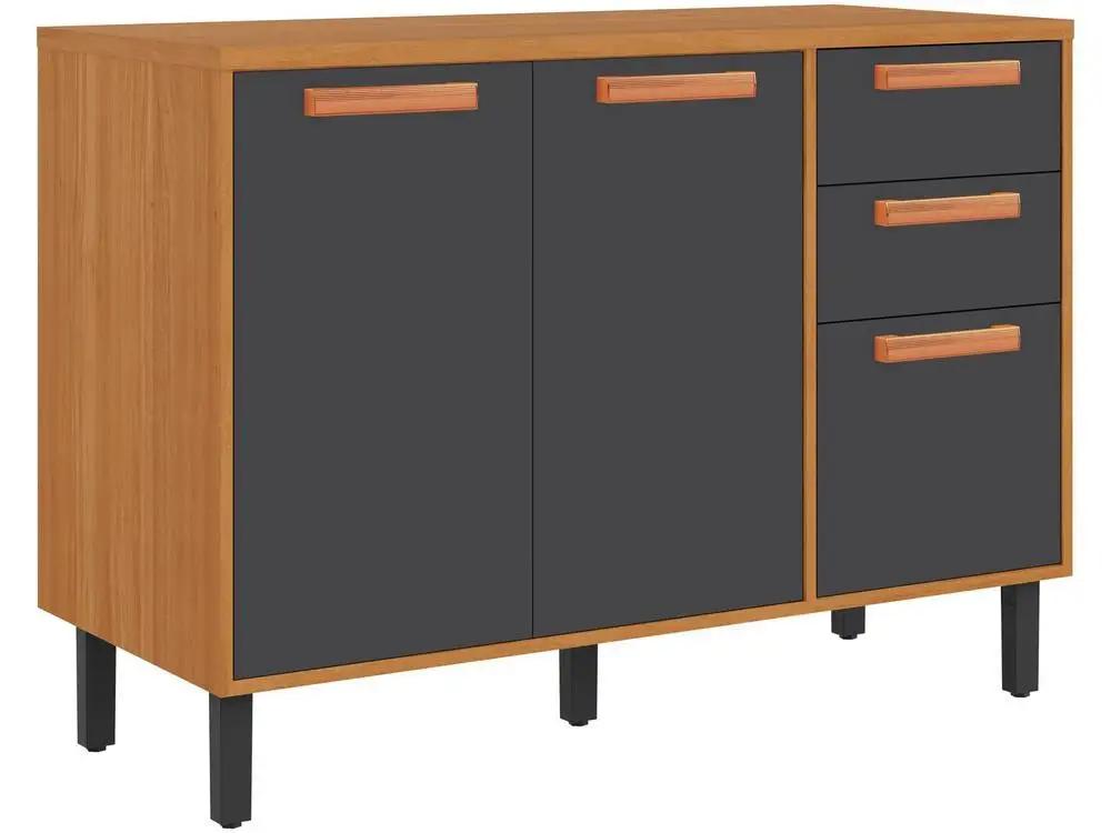 Balcão de Cozinha para Forno ou Micro-ondas Itatiaia 3 Portas 2 Gavetas Nápoles