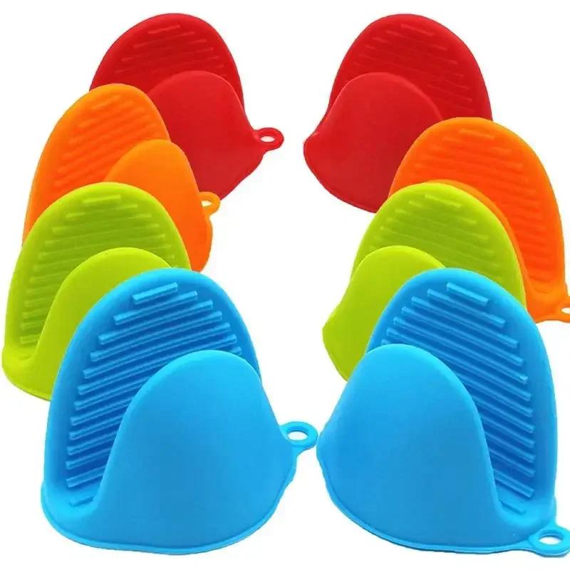 2 pçs silicone cozinhar pitada apertos luvas de forno potholder mini luvas de forno para cozinha cozinhar cozimento fritadeiras de ar micro-ondas churrasco
