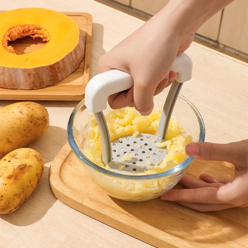 Espremedor de batata manual com alça antiderrapante, Ricer de batata durável, Espremedor de legumes e frutas, Gadgets de cozinha