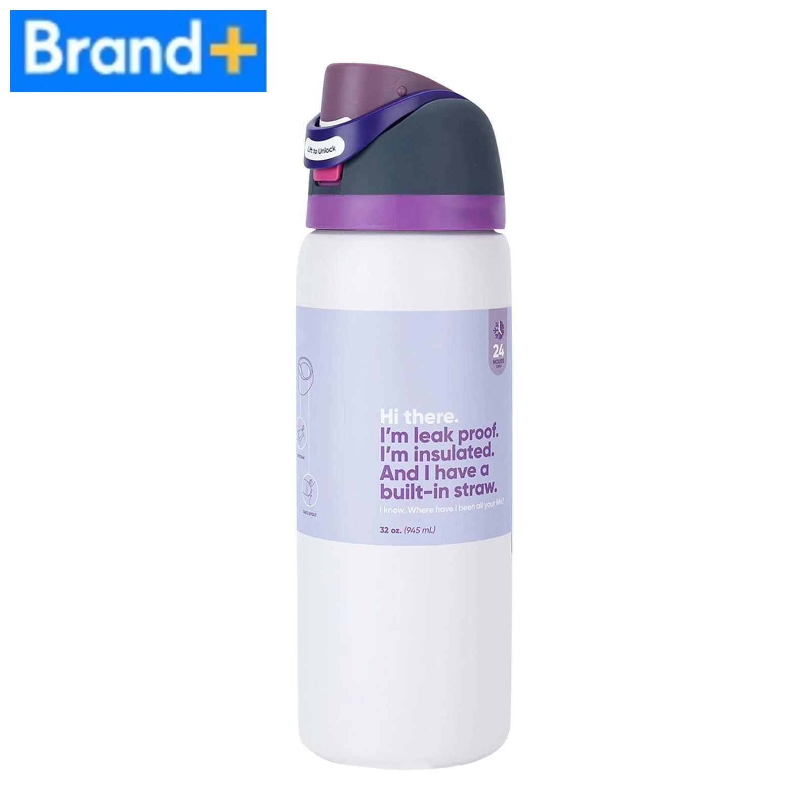 Garrafa de Água de Aço Inoxidável com Bico FreeSip - Copo Térmico Isolado a Vácuo de 32oz, Alça de Carabina para Caminhadas/Escritório