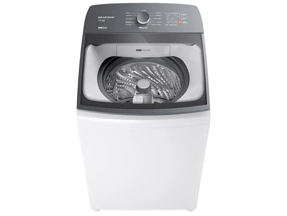 Lavadora de Roupas Brastemp 14kg Cesto Inox 12 Programas de Lavagem Branca BWJ14AB - 110V