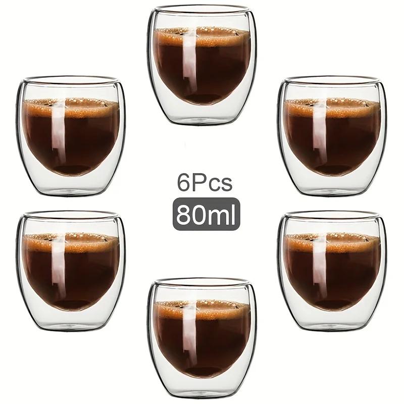 Copo de vidro de parede dupla isolamento térmico transparente feito à mão copos de bebida de chá mini copos de uísque caneca de café expresso