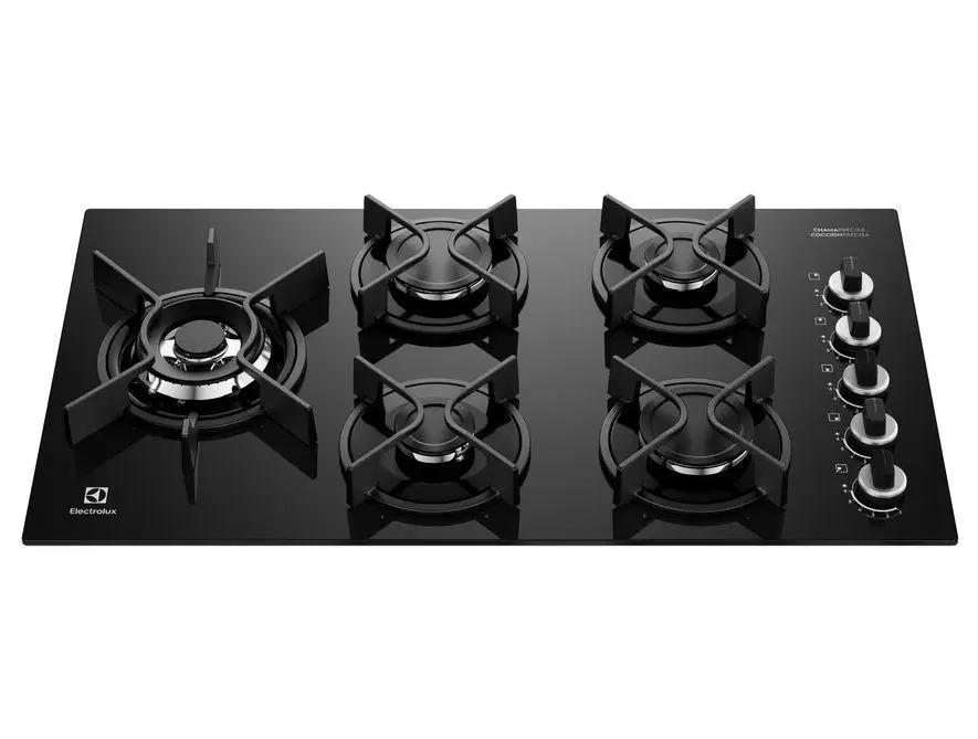 Cooktop 5 Bocas a Gás GLP Electrolux Preto Super Automático Expert KE5GW - Bivolt