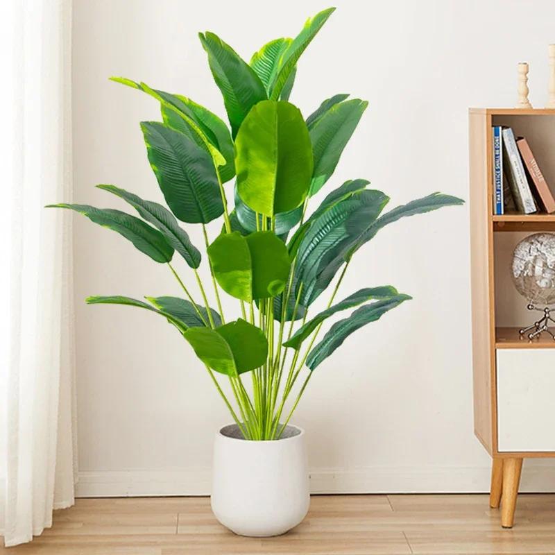 1 unidade de plantas artificiais, grande palmeira tropical, folhas de bananeira falsas, toque real, plástico, monstera, para decoração de casa, jardim e festas.