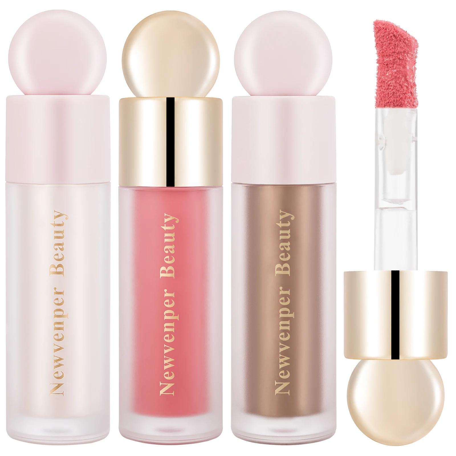 Natural Glow Liquid Luminizer, Highlighter, Blush, Liquid Contour para rosto e corpo, High Glossy Finish