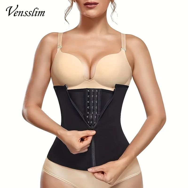 Vensslim cintura trainer barriga controle envoltório feminino zíper emagrecimento cinto corpo shaper cinto hpt thermo neoprene sauna suor cincher