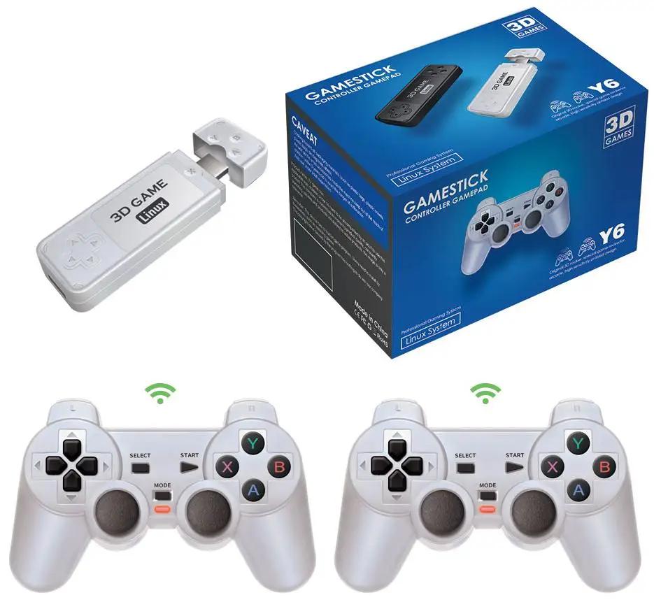 Y6 retro console de jogos 4k 60fps saída hdmi baixa latência gd10 tv jogo vara alça dupla portátil console de jogos em casa presente do miúdo