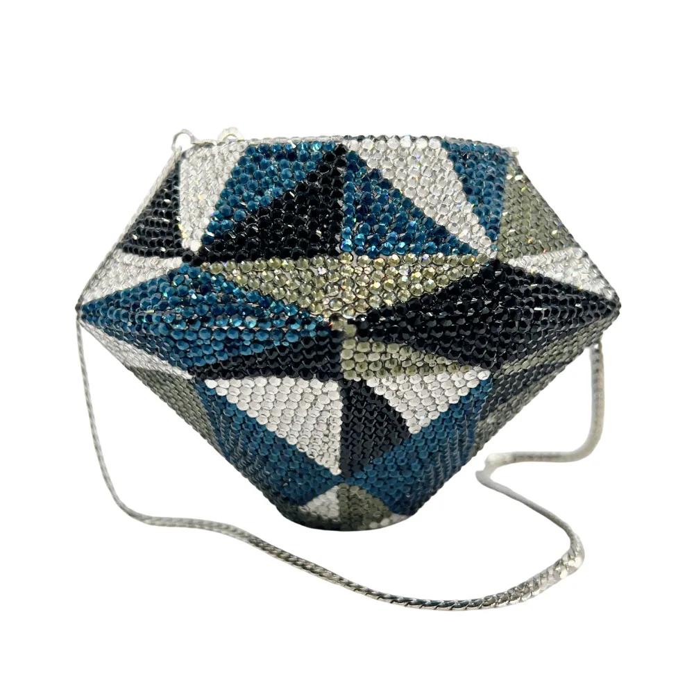 Xiyuan prata diamante saco de noite luxo cristal feminino festa casamento garras strass bolsas senhoras elegantes bolsas de noiva