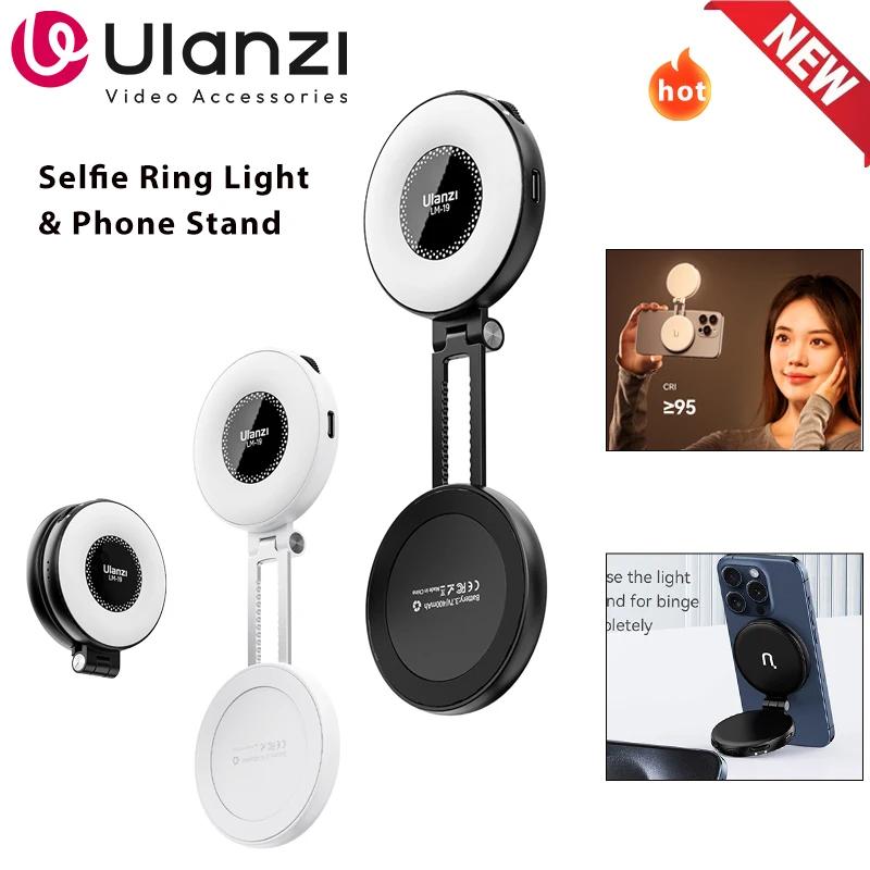 Ulanzi LM19 Luz Selfie para Celular Bi-color Bolso LED Magnético Mini Anel Lâmpada Fotografia Para iPhone 16 15 Apple 14 13 Pro
