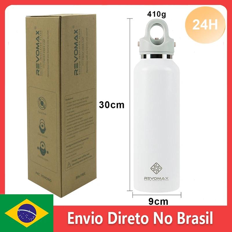 REVOMAX Garrafa Térmica de Agua Vácuo Aço Inoxidável，Sem Parafuso Abertura Com Uma Mão, 950ml