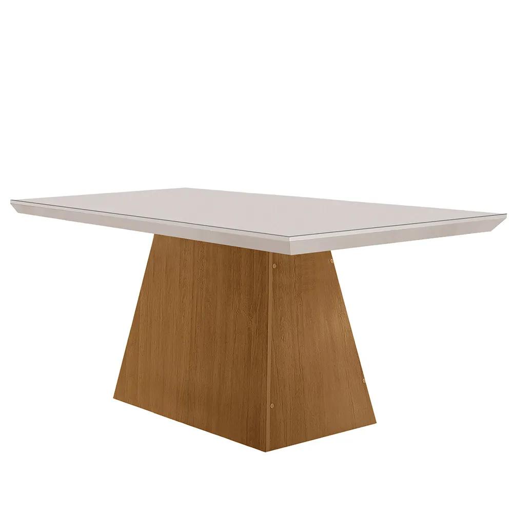 Mesa para Sala de Jantar Aida 120cm em MDF com Vidro