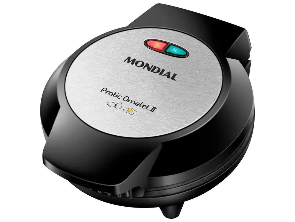 Omeleteira Elétrica Mondial Omelet Pratic OM-04-BI Preto e Prata - 110V