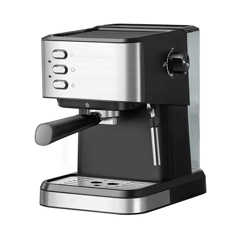 Pequena cafeteira expresso semiautomática para uso doméstico, leite batido a vapor de alta pressão e cafeteira preparada