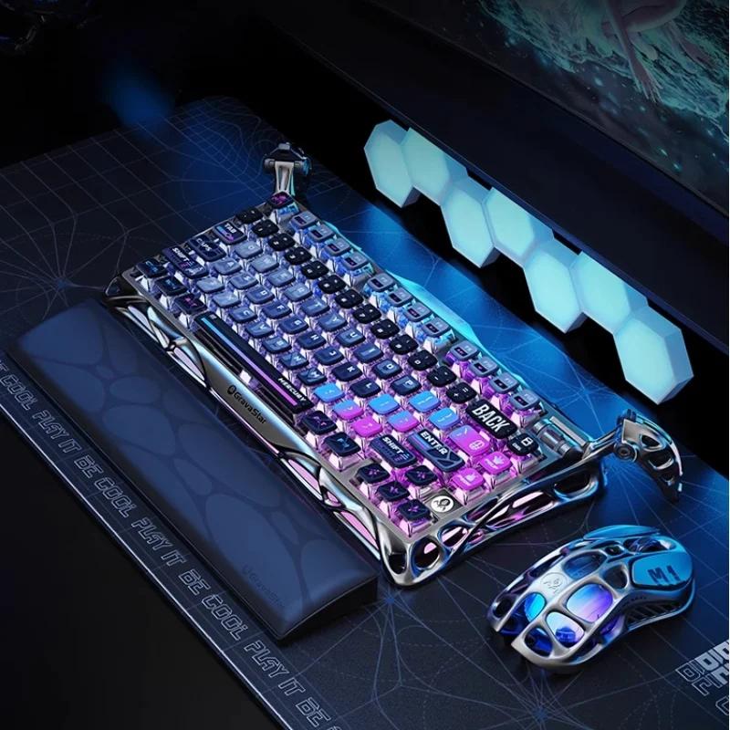 Gravastar 75k1pro teclado mecânico sem fio jogos esports profissional teclado personalização de alumínio periféricos de computador