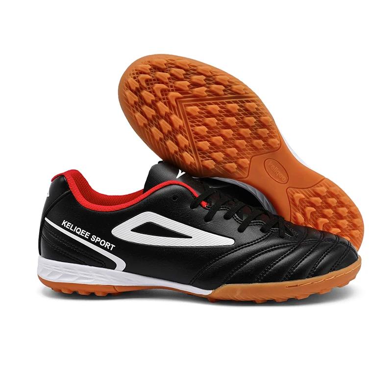 Venda quente mais vendido unisex juventude botas de futebol chuteiras antiderrapante respirável couro superior leve durável futebol trai