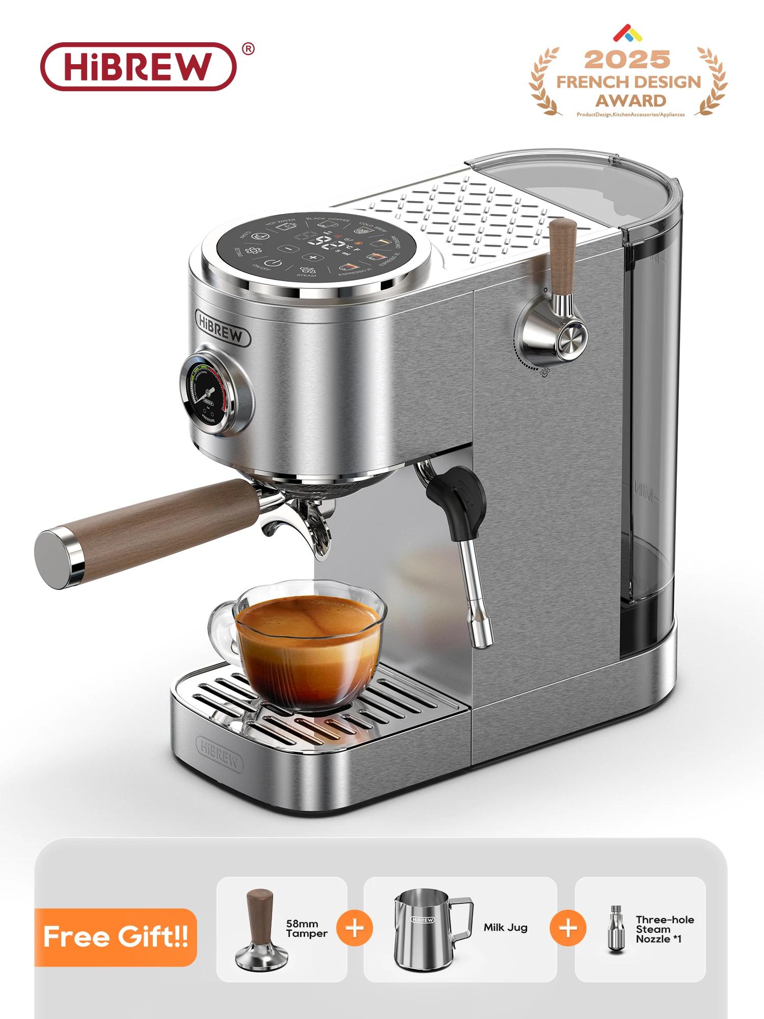 Hibrew máquina de café expresso semiautomática, 3 níveis de temperatura ajustável, fria/quente, 20bar, cappuccino h13