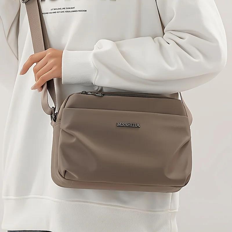 2025 primavera outono nova bolsa crossbody casual feminina leve náilon multicamadas bolsa de ombro elegante tote para uso diário
