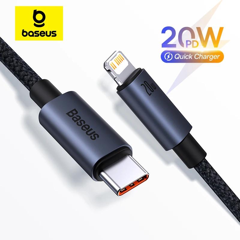 Baseus cabo usb para iphone 13 12 11 pro max iphone cabo usb de carregamento rápido para iphone x xr 8 usb tipo c para cabo relâmpago