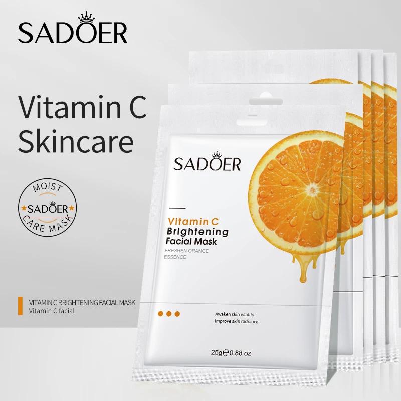 Máscara facial de vitamina C, remove cravos, encolher poros, clareamento da pele, hidratante calmante, produtos coreanos de cuidados com a pele