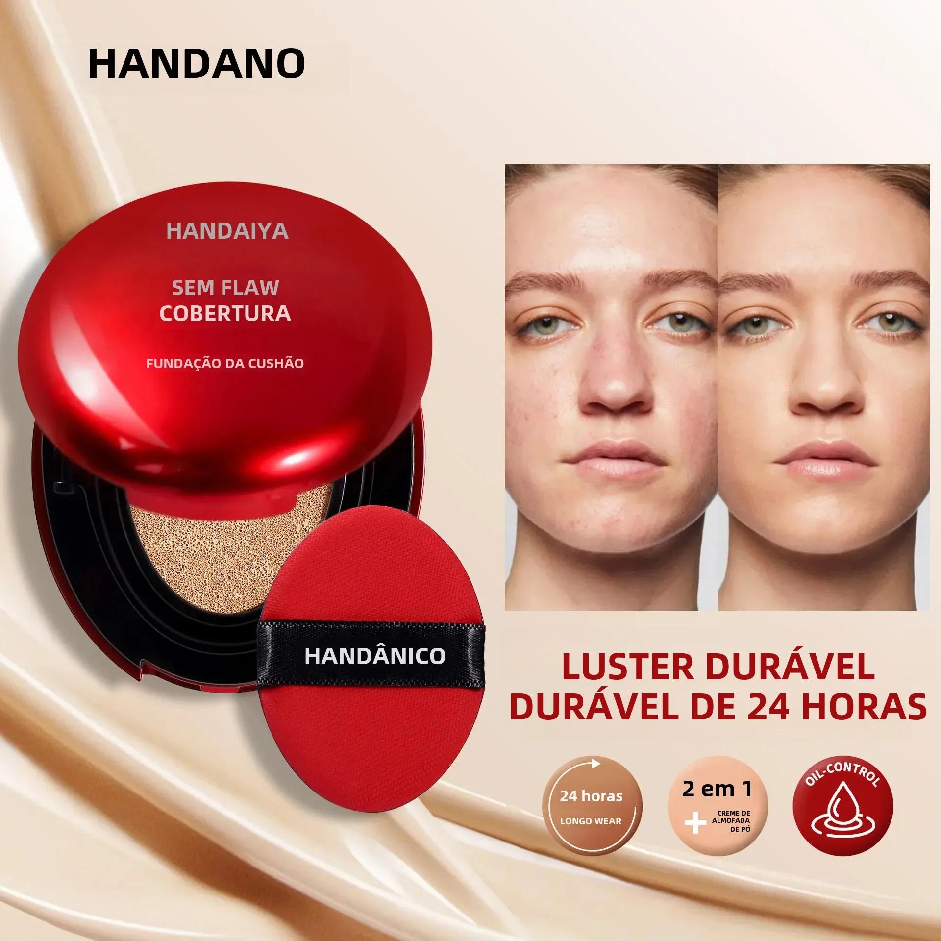 Base de almofada de ar coreana-corretivo hidratante natural leve clareamento controle de óleo base de maquiagem de longa duração feminina