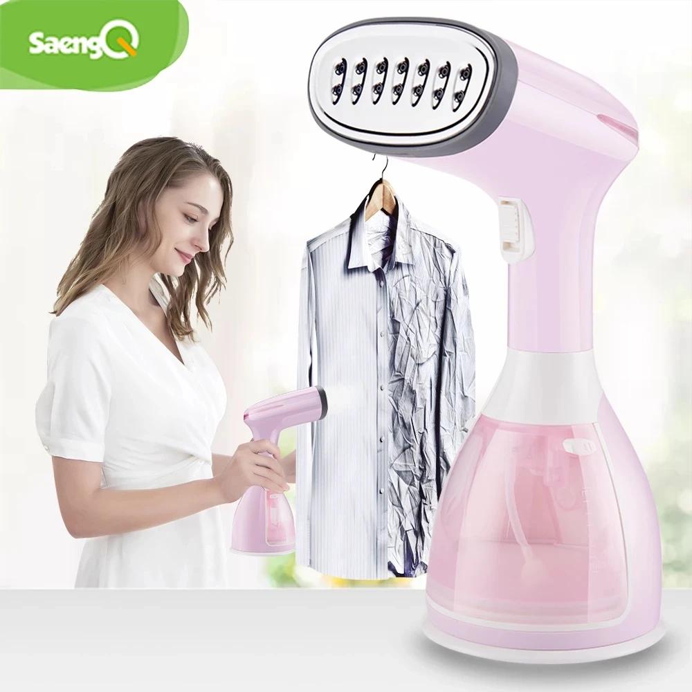 SaengQ Vaporizador de roupas portátil 1500W Ferro a vapor elétrico de tecido doméstico 280ml portátil vertical de calor rápido para engomar roupas