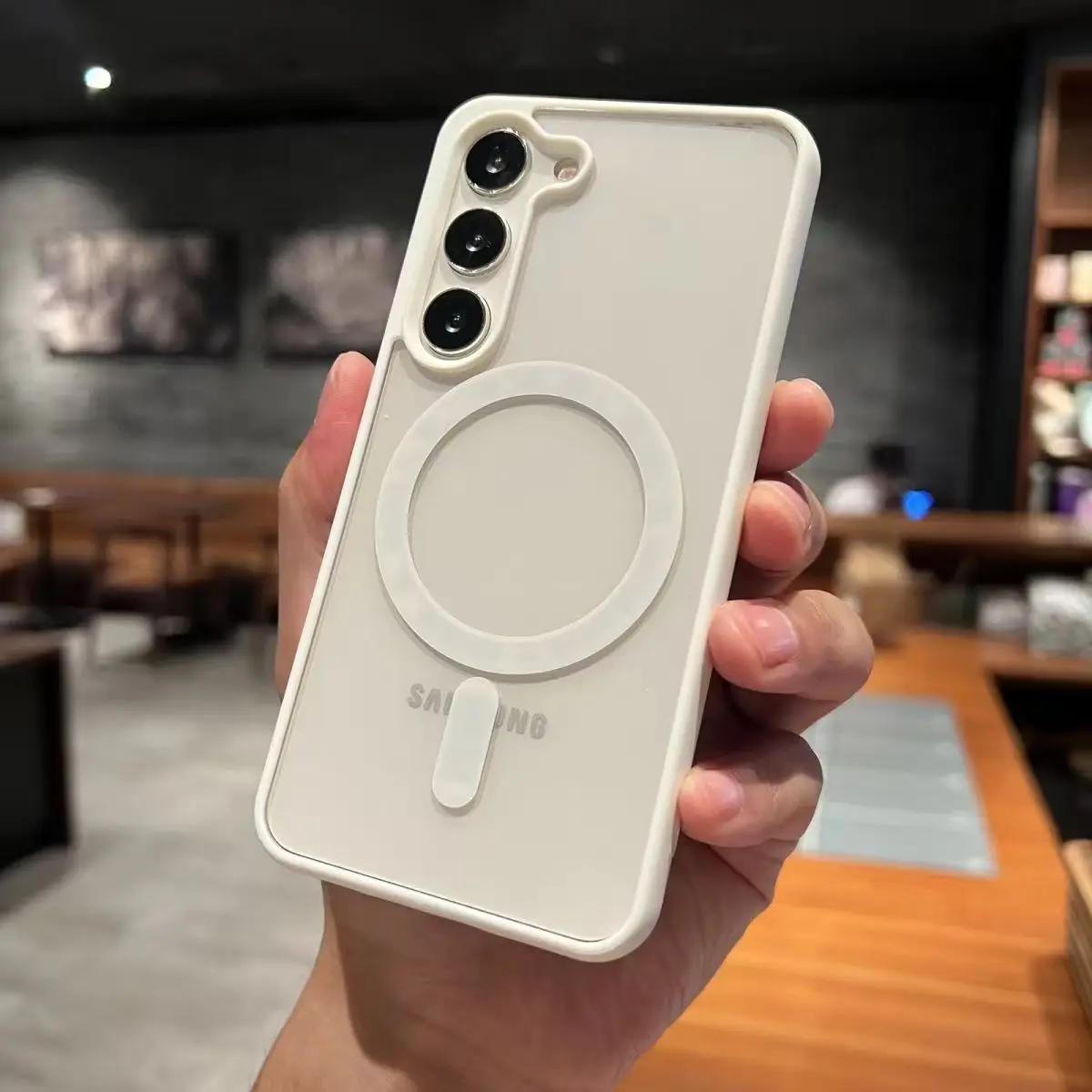 Para magsafe caso magnético para samsung galaxy s25 s24 s23 fe s22 plus ultra borda a15 a35 a55 a16 a36 a56 capa