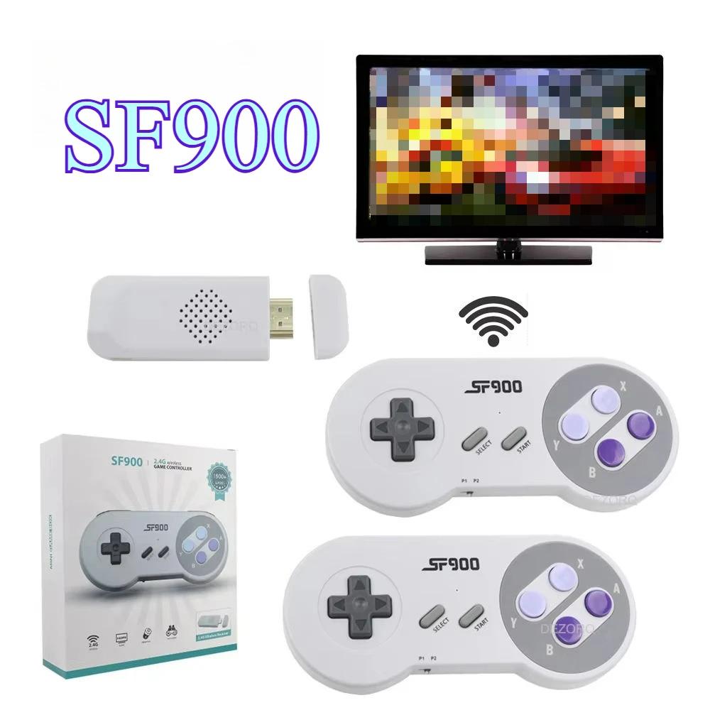 Console de jogos retrô sf900 com 5000 jogos integrados, controlador de jogo de tv vem com 2 gamepads sem fio, controlador de jogo clássico