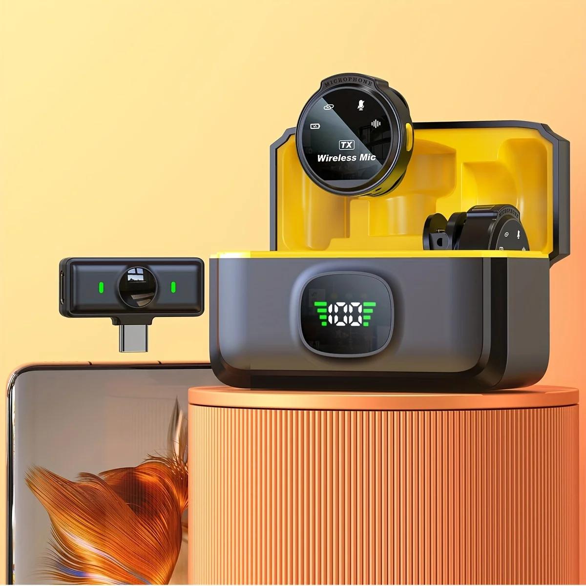 J6 microfones de lapela sem fio plug & play microfone de lapela para gravação de vídeo perfeita, vlogging, streaming ao vivo e entrevistas