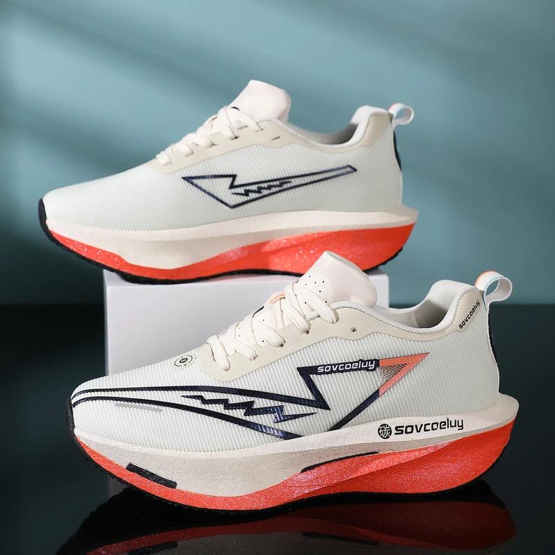 Tênis de corrida placa carbono especialidade maratona esportes masculinos respirável leve feminino confortável atlético antiderrapante tênis