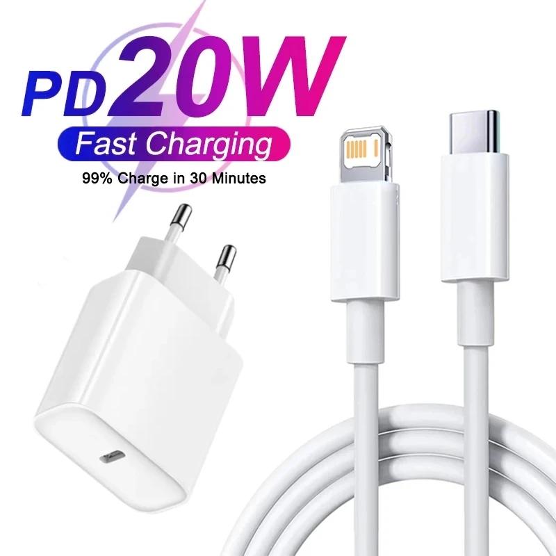 Pd 20w carregador rápido para iphone 14 13 12 11 pro max mini 7 8 plus xr tipo c cabo de carregamento rápido data cabo acessórios do telefone