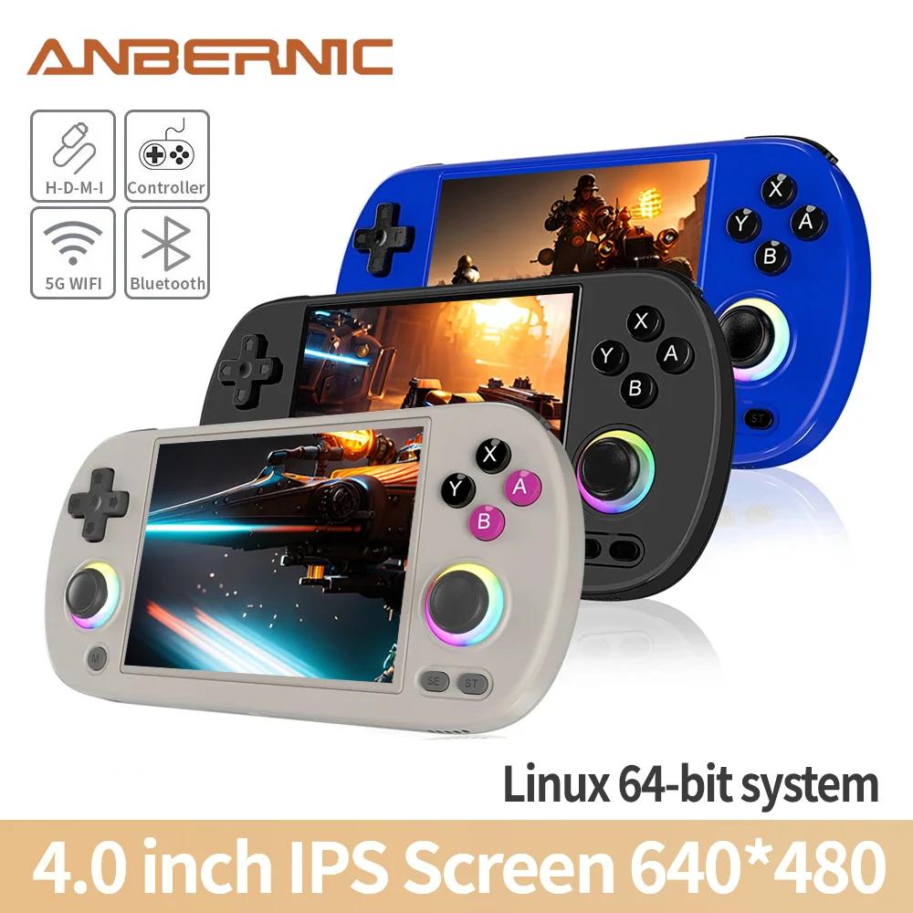 RG40XX H Handheld Game Console, Console de Videogames Retro, 4.0 "IPS Screen Joystick, Suporte 5G WiFi, Bluetooth, Iluminação RGB