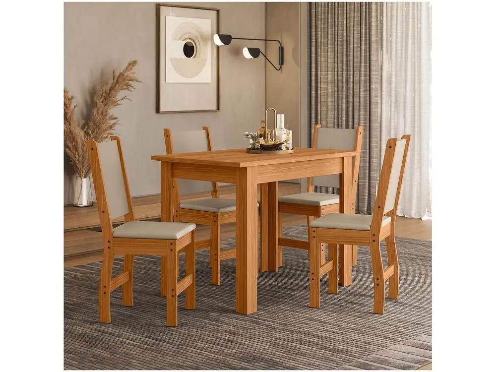 Mesa de Cozinha 4 Cadeiras Retangular Bellagio Poliman Móveis