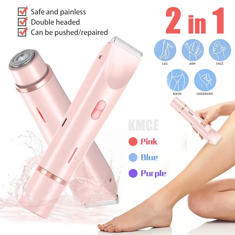 2025 à prova dwaterproof água recarregável barbeador elétrico mini feminino bikini trimmer corpo removedor de pêlos mini depilador elétrico de cabeça dupla